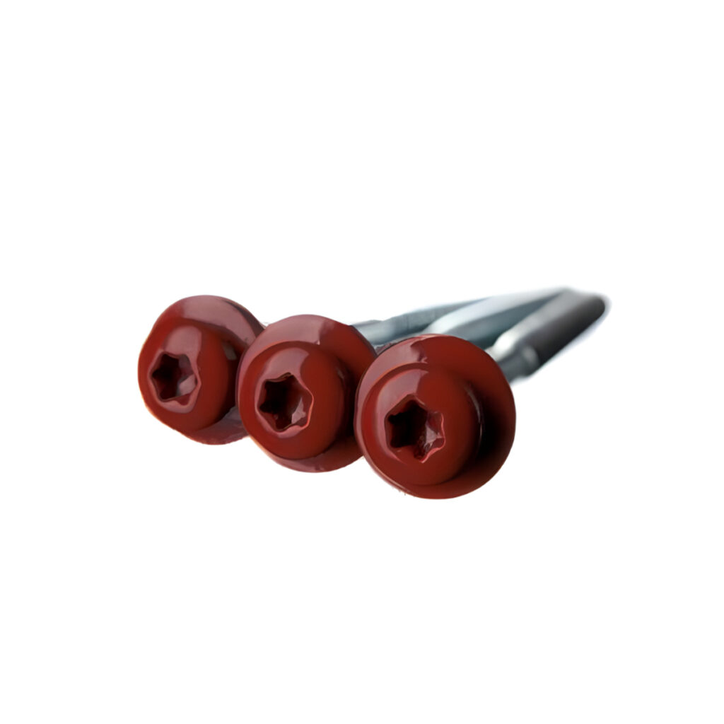 Isepuuriva-otsaga-Eternit-laineplaadi-kruvid-6,0-x-100-mm-kirsipunane,-100-tk
