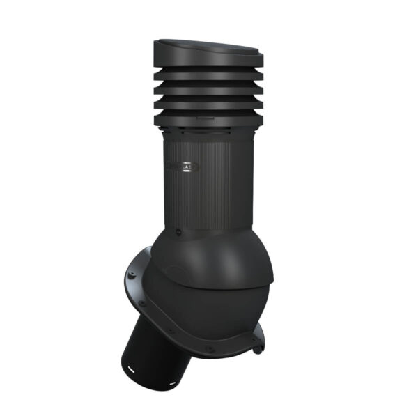 Ventilatsiooni-läbiviik-viielainelisele-laineplaadile-Wirplast-Perfekta-E-must-Ø125mm,-soojustatud