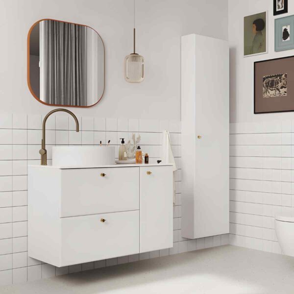 Sahtlitega-vannitoakapp-MO-RE-D100,-valge-matt,-100-cm,-seinale-kinnitatav