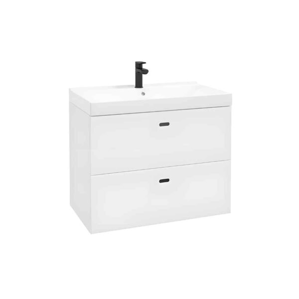 Sahtlitega-vannitoakapp-MO-RE-D80,-valge-matt,-integreeritud-freeskäepide,-80-cm,-seinale-kinnitatav