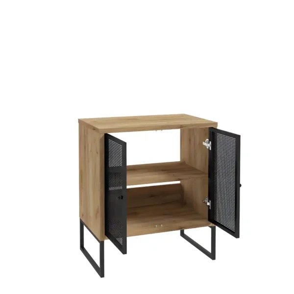 FIORA-D70-valamukapp-–-must-metall,-kuldtamm,-70×80×43-cm