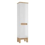 kõrge vannitoakapp-40-cm-SPACE-SYSTEM-C40-valge-kõrgläige-2-ust-5-riiulit-jalad-golden-oak-40×173×32