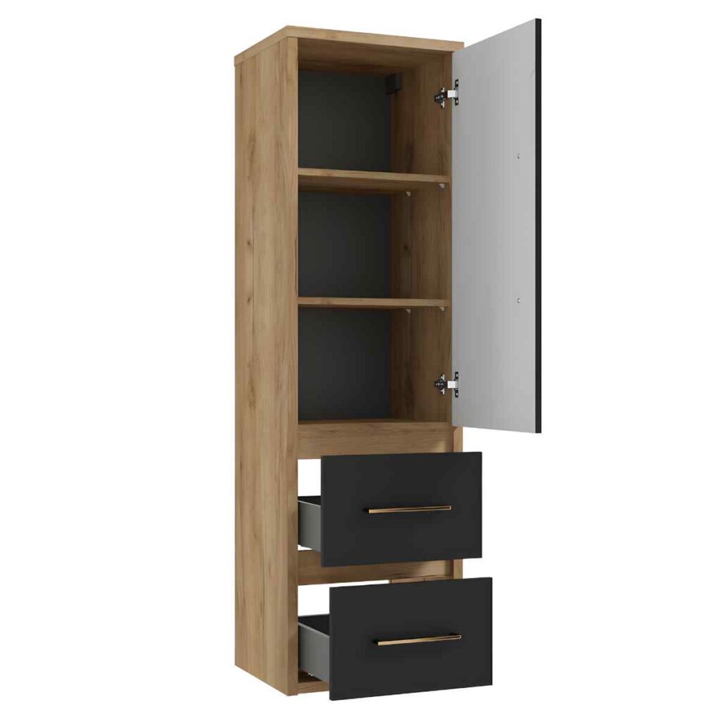 kõrge vannitoakapp-46-cm-EMPOLI-C45-must-matt-NO-FINGERPRINT-kuldtamm-seinale-kinnitatav-46×154×38-(1)