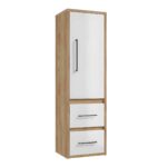 kõrge-vannitoakapp-46-cm-EMPOLI-C45-valge-kõrgläige-kuldtamm-seinale-kinnitatav-46×154×38