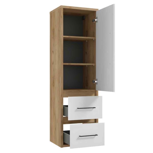 kõrge-vannitoakapp-46-cm-EMPOLI-C45-valge-kõrgläige-kuldtamm-seinale-kinnitatav