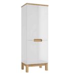 kõrge vannitoakapp-60-cm-SPACE-SYSTEM-C60-valge-kõrgläige-4-ust-jalad-golden-oak-60×173×46