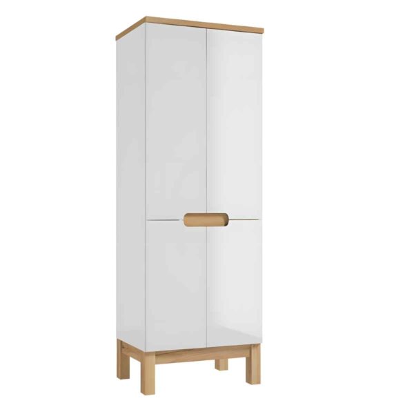 kõrge vannitoakapp-60-cm-SPACE-SYSTEM-C60-valge-kõrgläige-4-ust-jalad-golden-oak-60×173×46