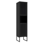 kõrge vannitoakapp-FIORA-C35-must-metall-uksed-must-korpus-jalgadel-30x170x38