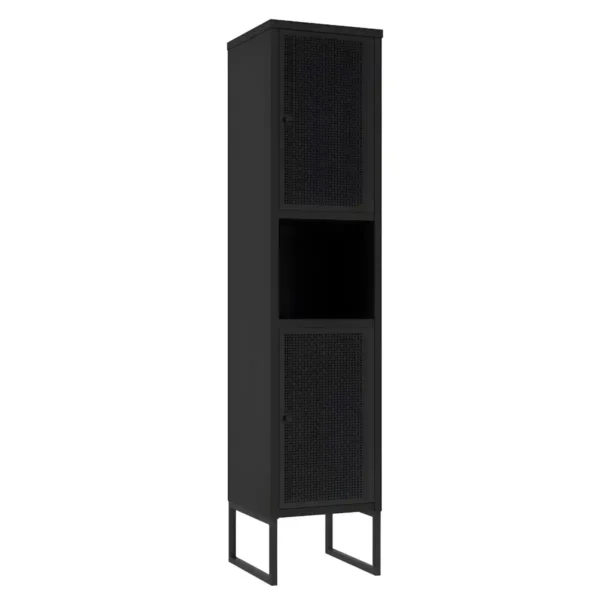 kõrge vannitoakapp-FIORA-C35-must-metall-uksed-must-korpus-jalgadel-30x170x38