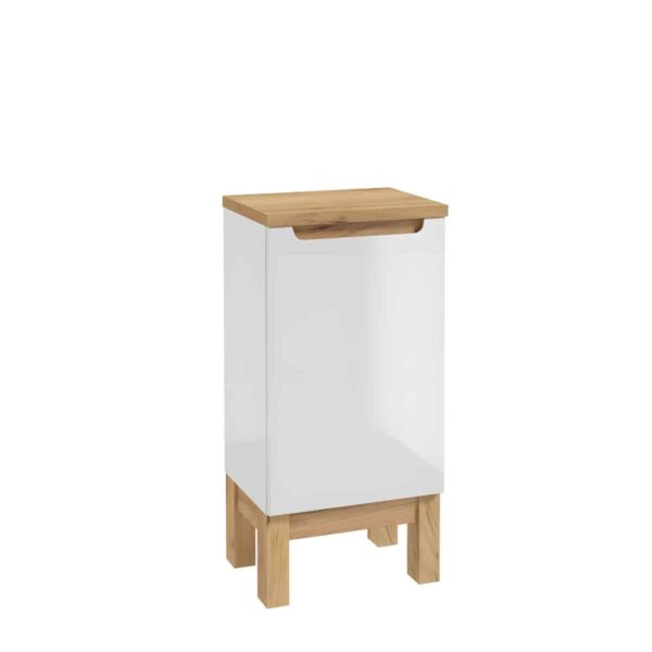tasapinnakapp-40-cm-SPACE-SYSTEM-B40-valge-kõrgläige-jalad-golden-oak-40×83×32