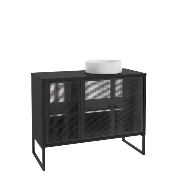valamukapp-100-cm-FIORA-D100-must-metall-uksed-must-korpus-jalgadel-102x80x43