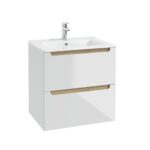 valamukapp-60-cm-STILLA-D60-valge-kõrgläige-2-sahtlit-Soft-Close-täisväljatõmme-60×60×45