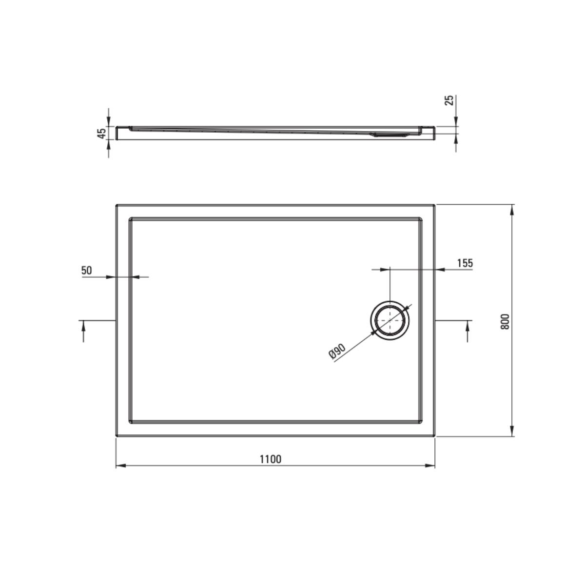 Dušialus-Deante-Prizma-110x80-cm,-valge-akrüül-joonis