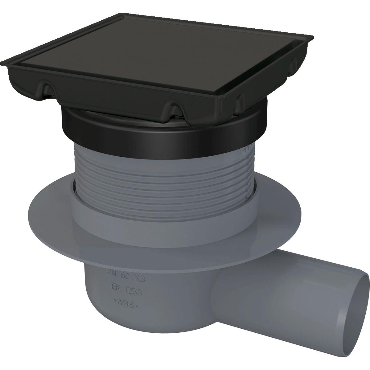 Dušitrapp-koos-äravoolu-ja-ümberpööratava-kattega-13-cm,-Deante-must