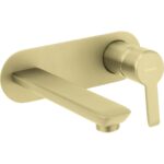 Harjatud-kuld-seinapealne-valamusegisti-Deante-Arnika-20.6-cm,-messing