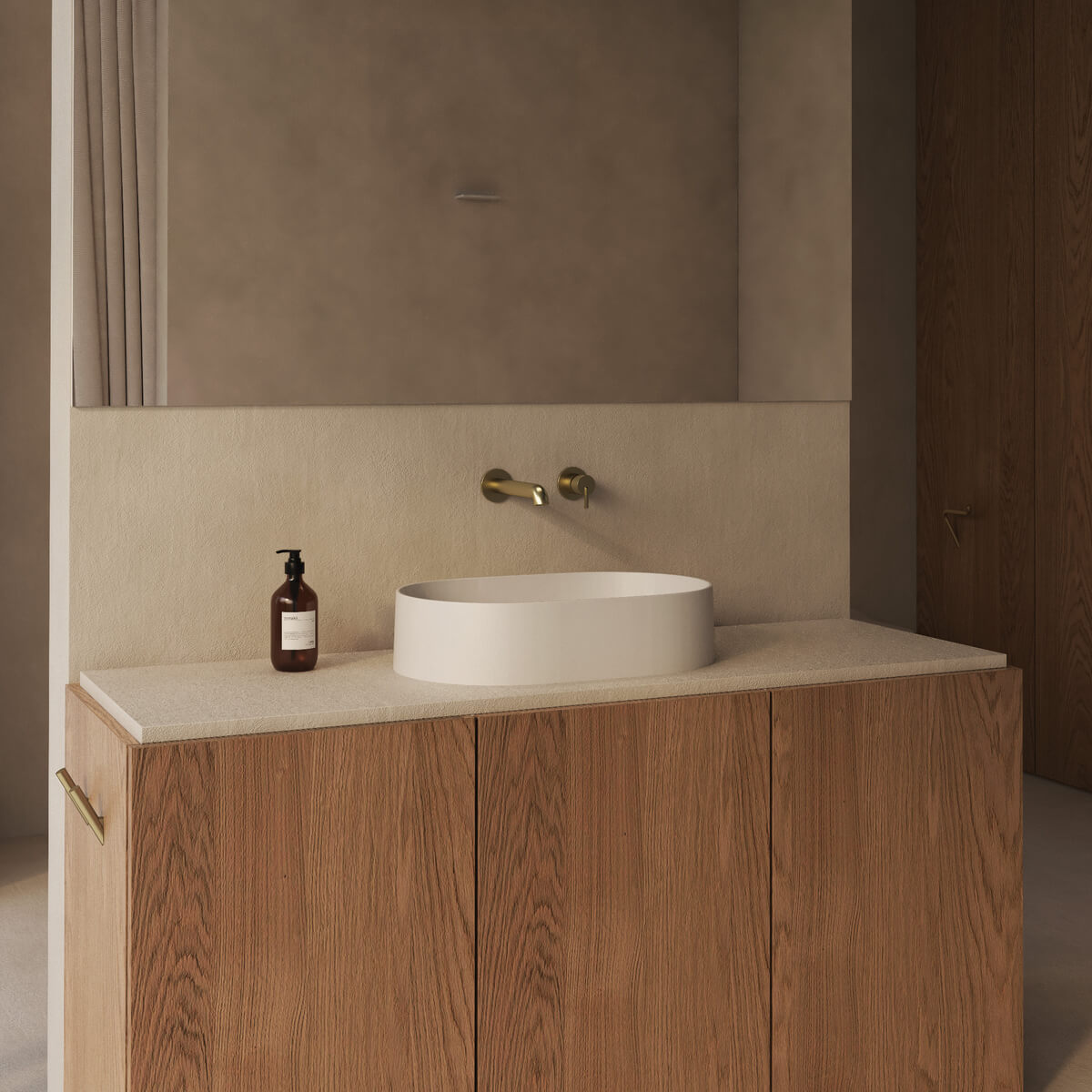 Harjatud-kuld-seinapealne-valamusegisti-Deante-Silia-20.8-cm,-messing-4