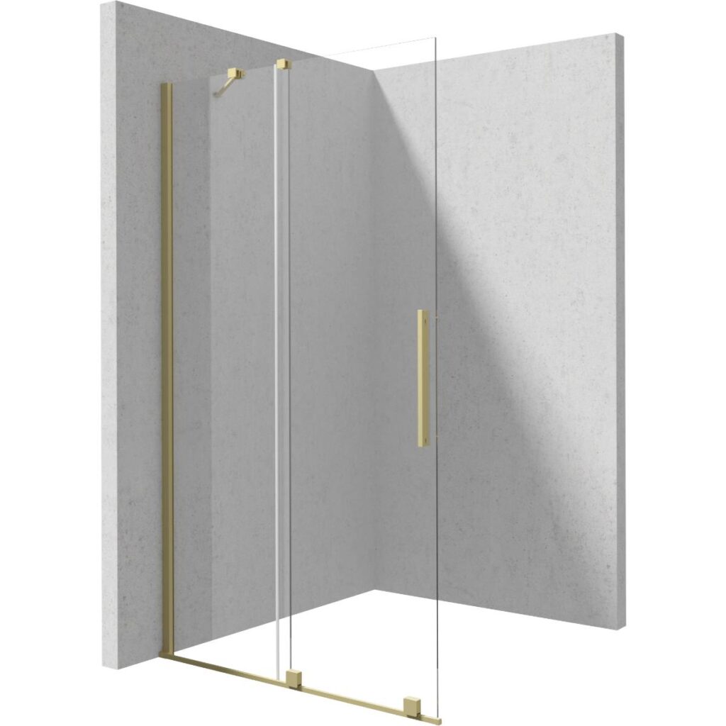 Lükanduksega-dušisein-Deante-Prizma-90x195-cm,-harjatud-kuld