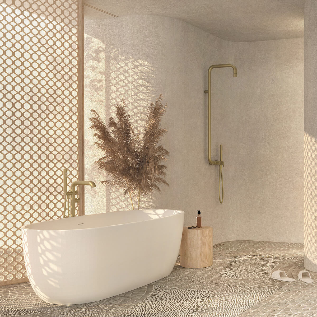 Põrandapealne-vannisegisti-Deante-Silia-II,-harjatud-kuld2