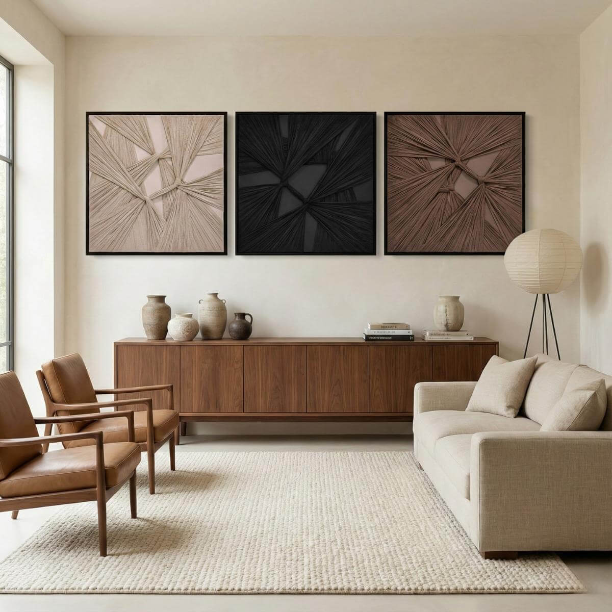 Põimunud-kanga-installatsioon-Knot-pruun-80x80-cm,-raamiga-(1)