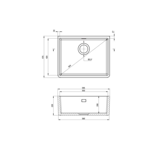 Köögivalamu-Sabor-59x47-cm,-farmhouse,-valge-keraamika-joonis