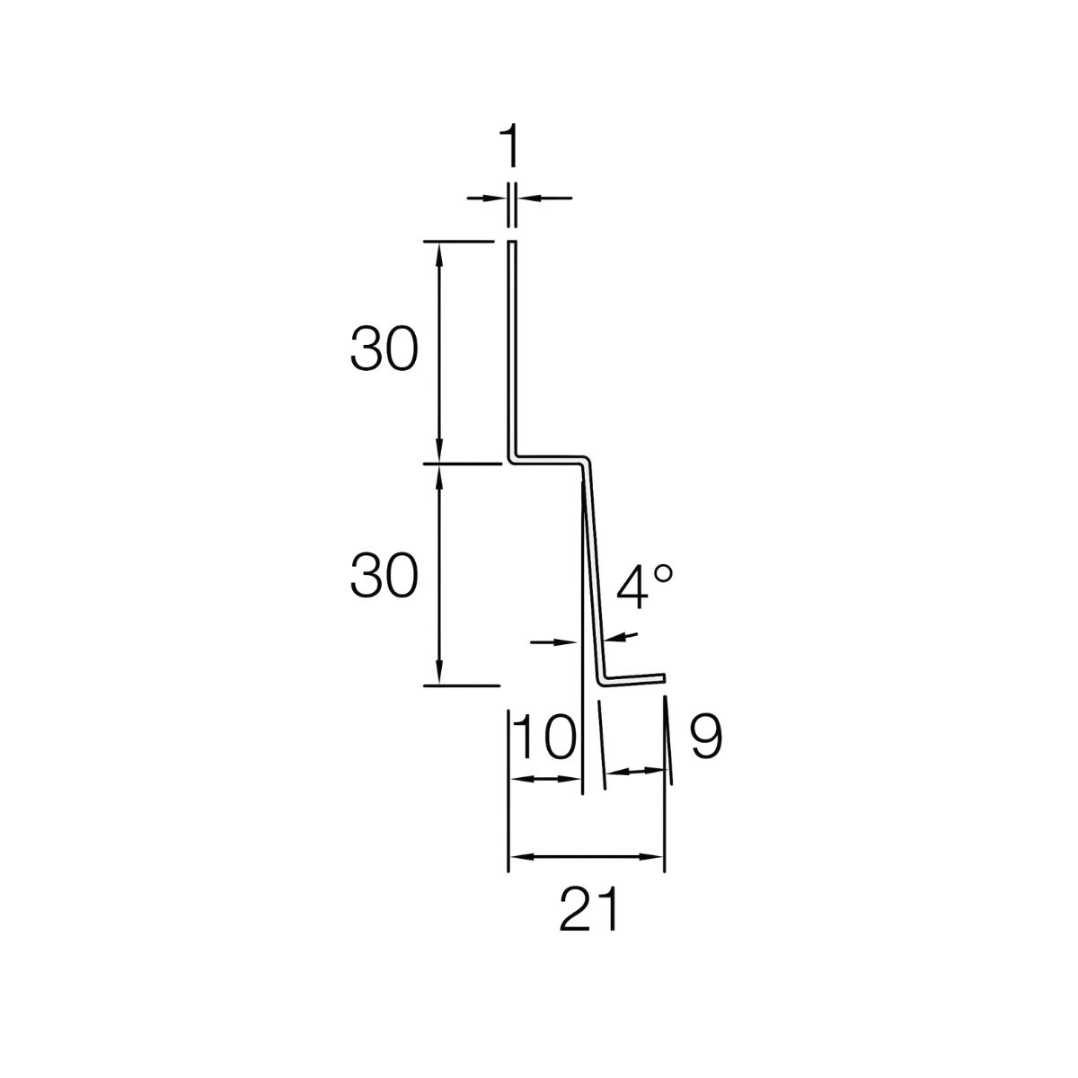 Alumiinium-algusprofiil-Cedral-LAP-3000-mm,-horisontaalne