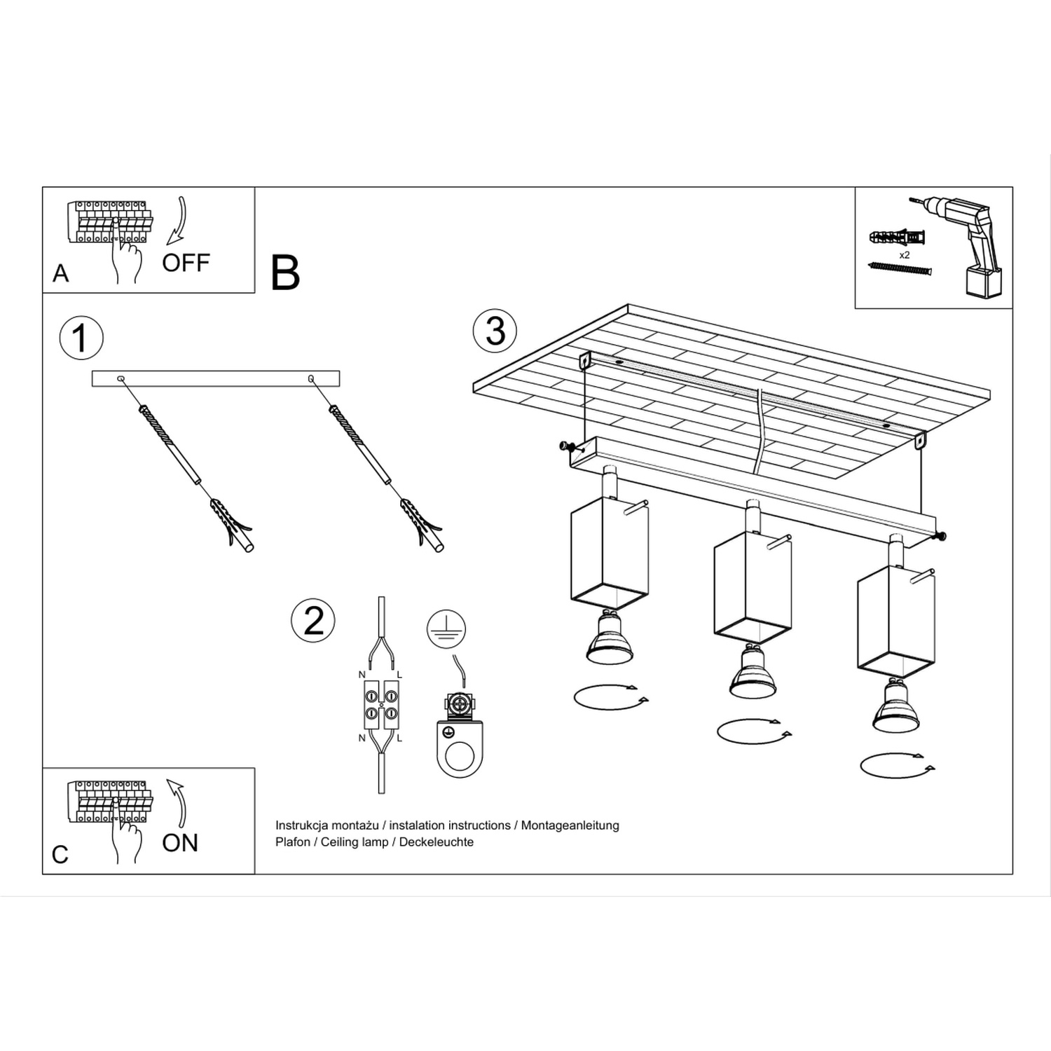 Laevalgusti MERIDA 3 must - Pilt 6