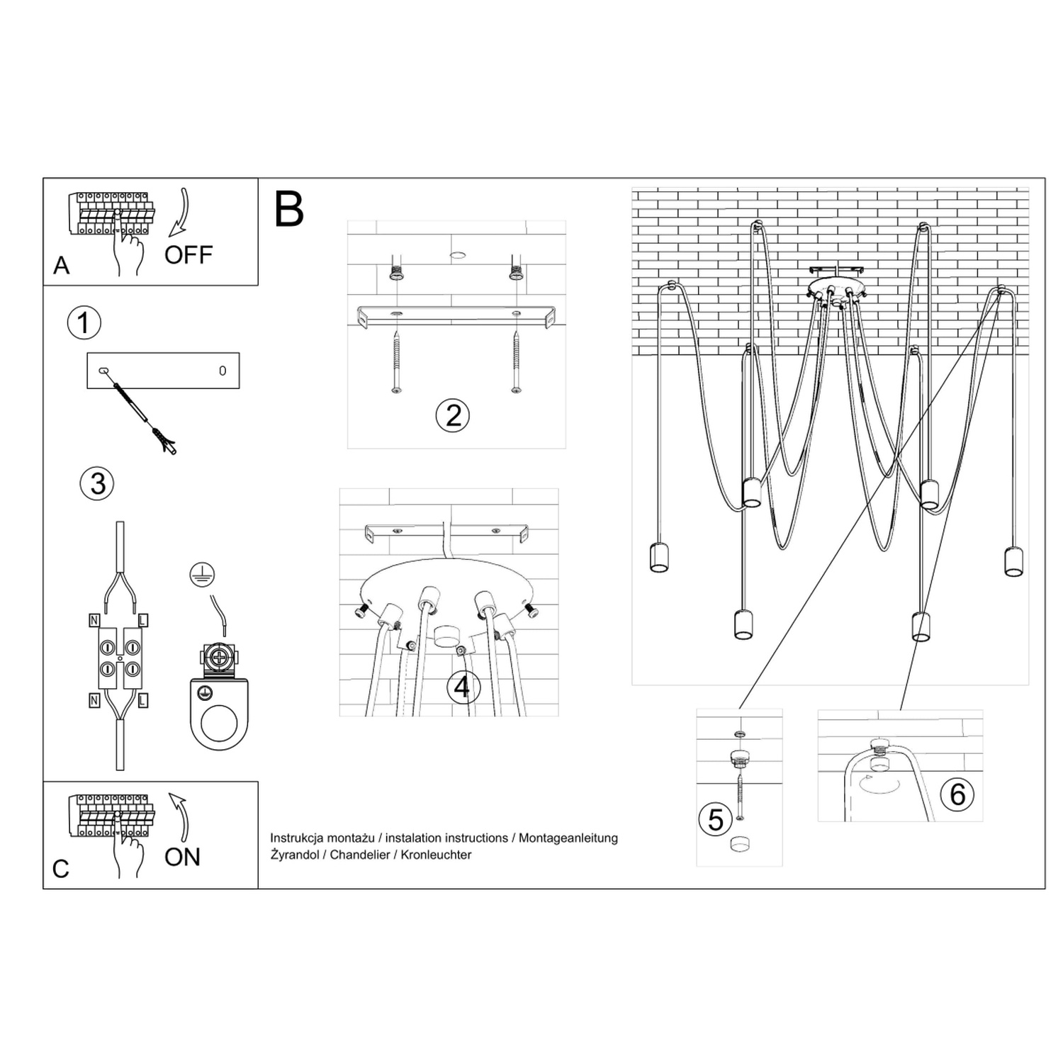 Lühter EDISON 5 must - Pilt 6