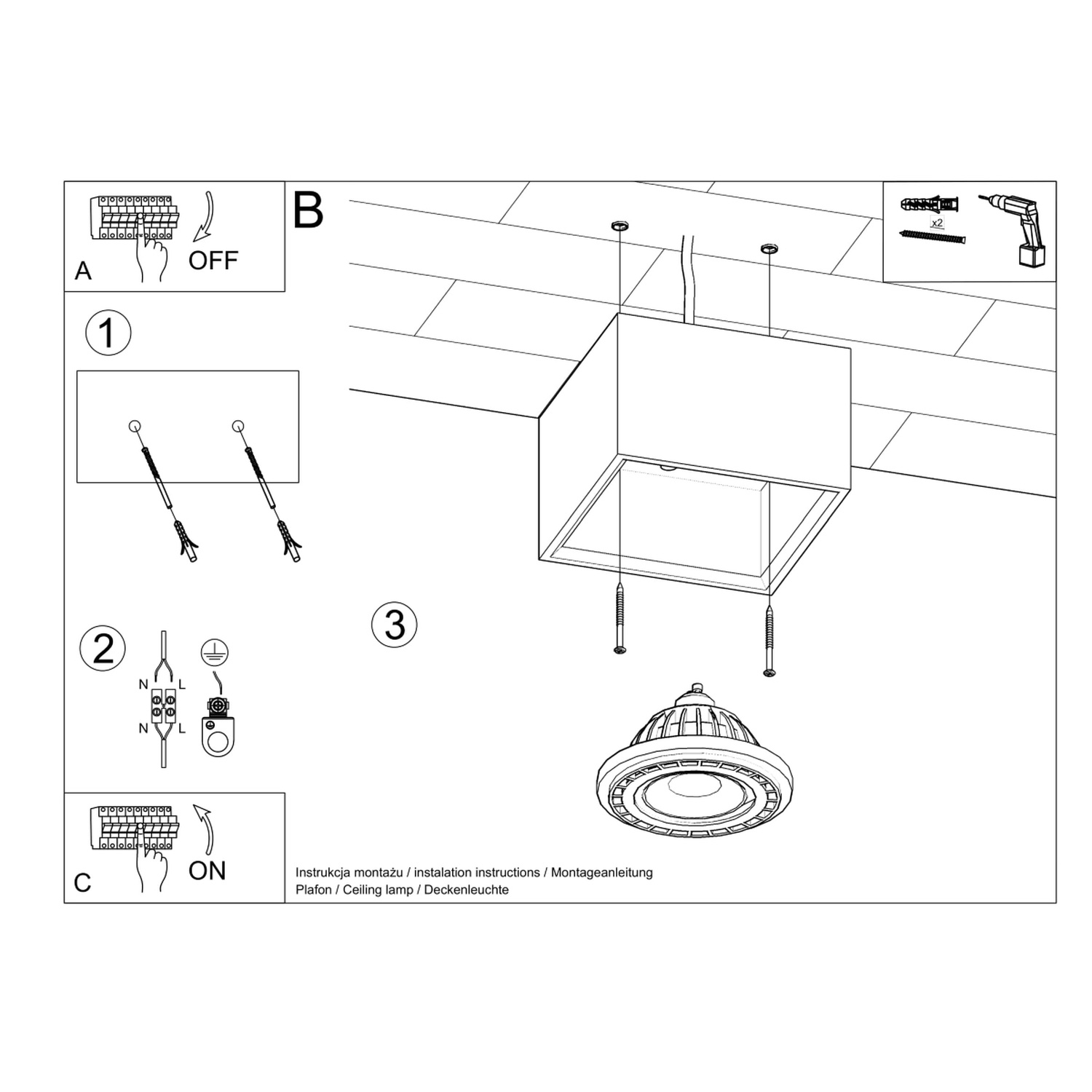 Laevalgusti QUATRO 1 betoon - Pilt 6