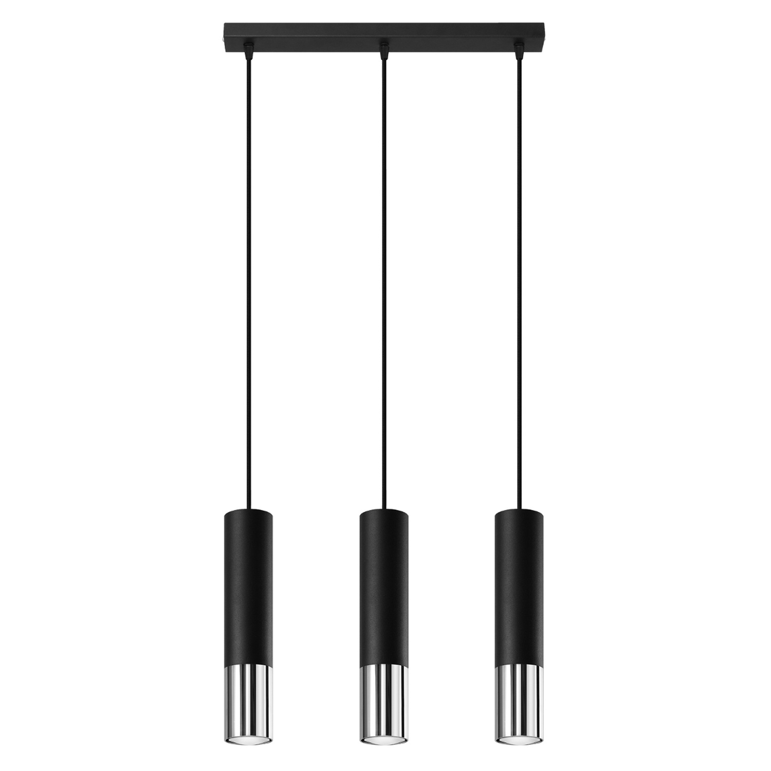 Rippvalgusti LOOPEZ 3L must/kroomne - Pilt 1