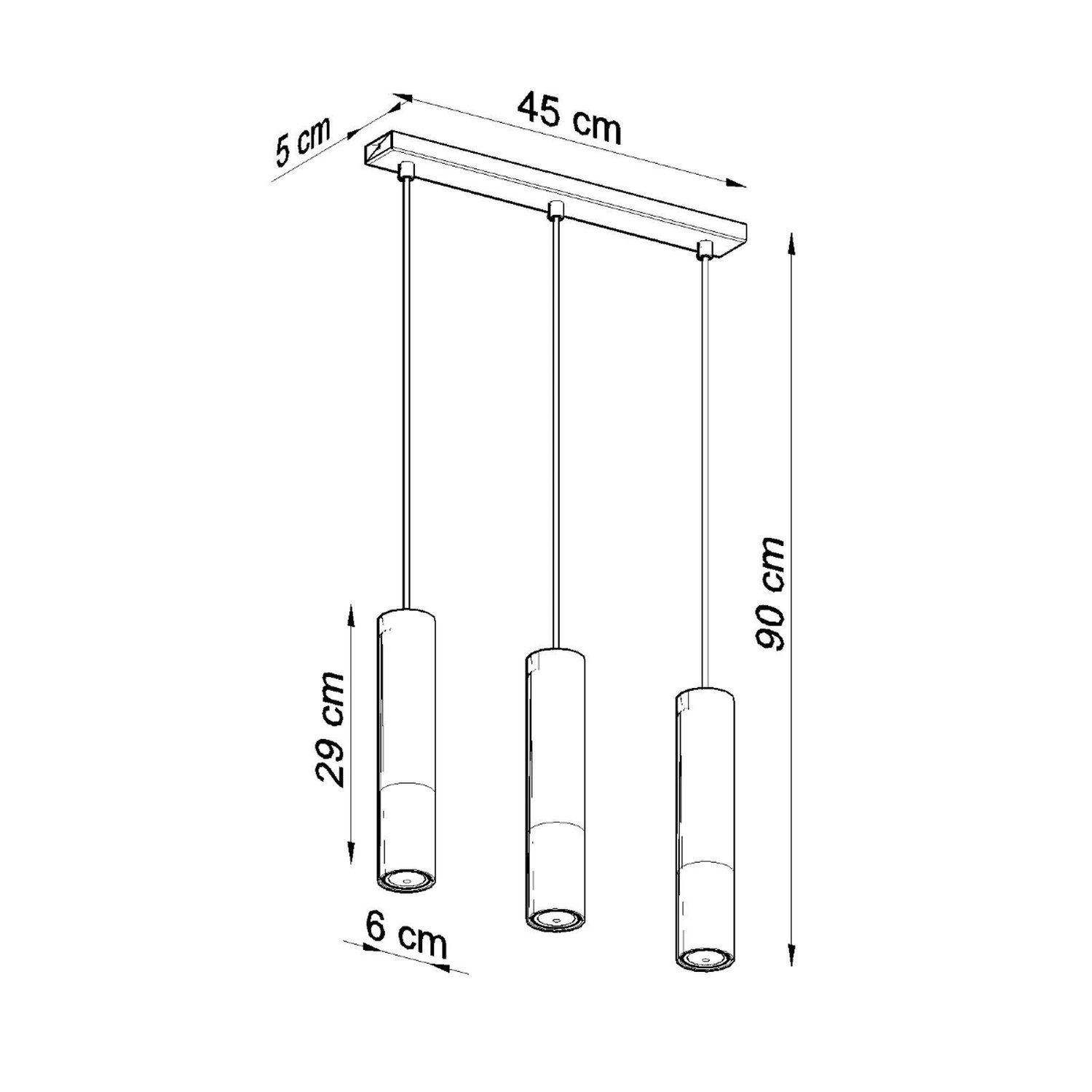 Rippvalgusti LOOPEZ 3L must/kroomne - Pilt 5