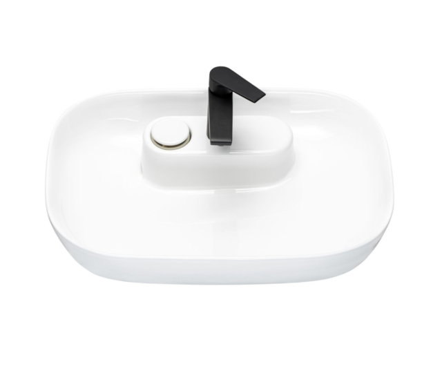 Tööpinnapealne valamu Comad Pola 60 × 40,5 cm, läikiv valge