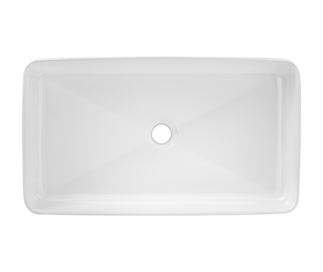 Tööpinnapealne valamu Comad Slim 60 61 × 34 cm, läikiv valge