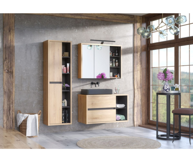 Tööpinnapealne valamu Comad Slim 40 37 × 37 cm, matt must