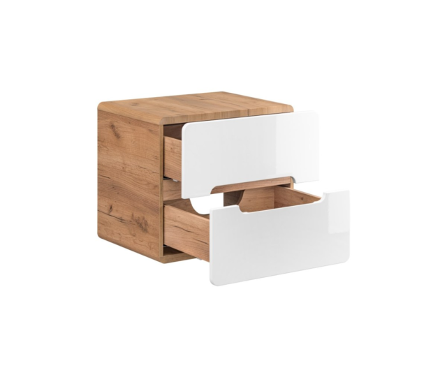 Töötasapinnaalune valamukapp Comad ARUBA WHITE 60 cm, Craft-tamm ja läikiv valge
