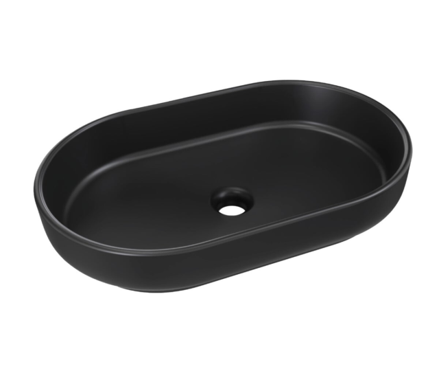 Tööpinnapealne valamu Comad River 2, 55 × 35 cm, matt must