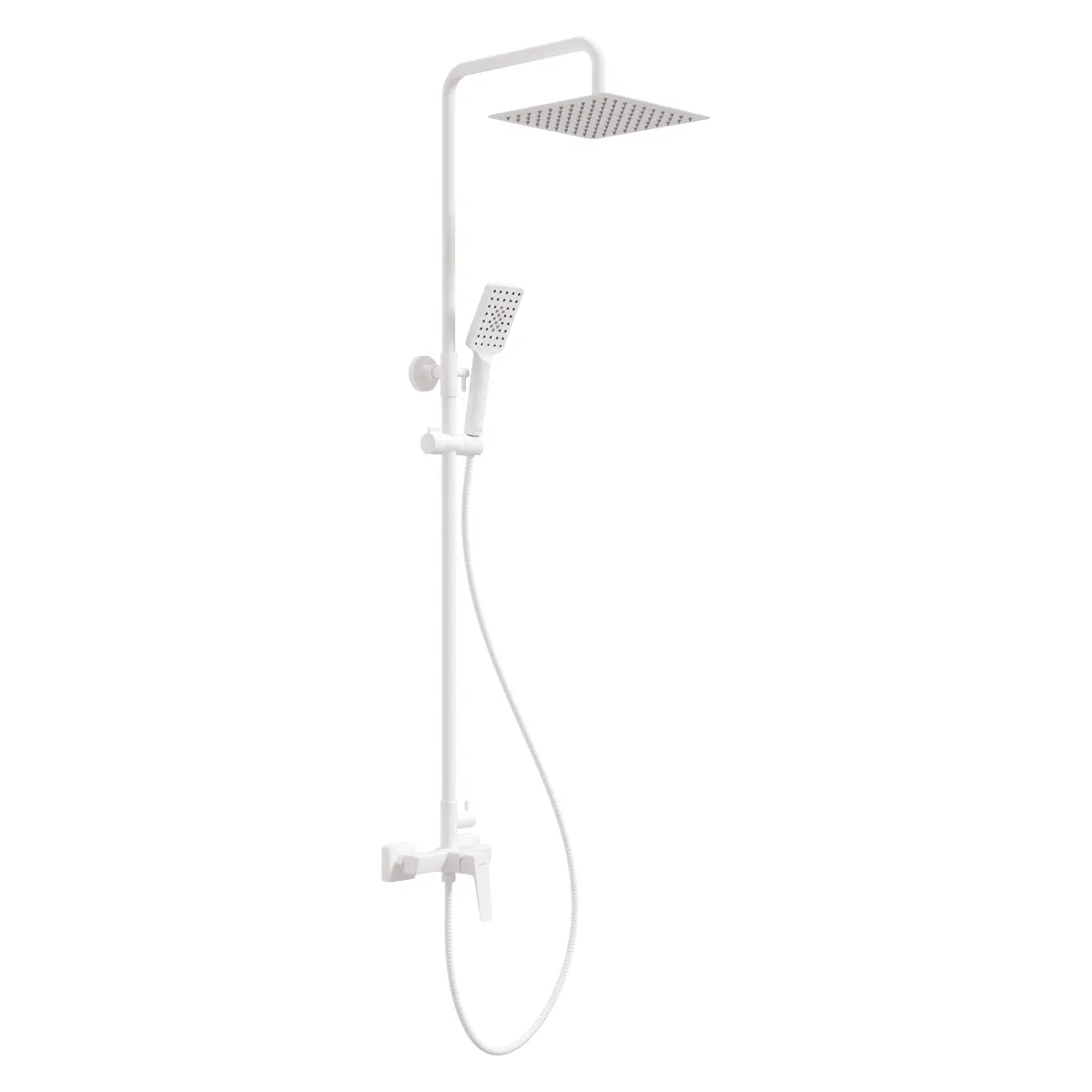 Dušisegistiga kandilise üladušiga dušikomplekt Deante Blur, matt valge
