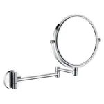 Kahepoolne kosmeetikapeegel liigendvarrega Deante Round 232x282 mm, kroom
