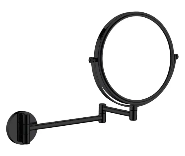Kahepoolne kosmeetikapeegel liigendvarrega Deante Round 232x282 mm, matt must