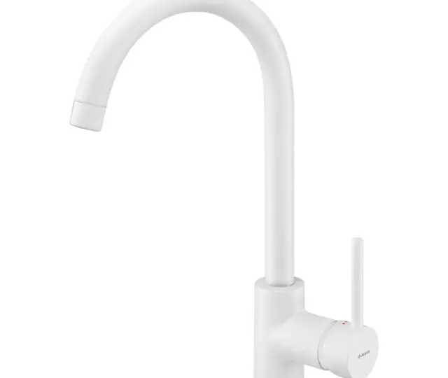 Kõrge pööratava tilaga köögisegisti Deante Nemezja, alabaster