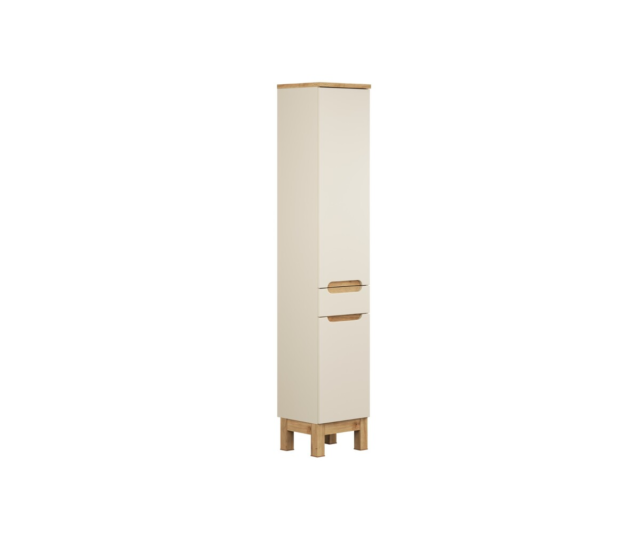 Kõrge vannitoakapp Comad BALI CASHMERE 35 cm, 2 ust ja 1 sahtel, matt kašmiir