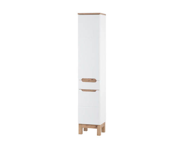 Kõrge vannitoakapp Comad BALI WHITE 35 cm, 2 ust ja 1 sahtel, valge
