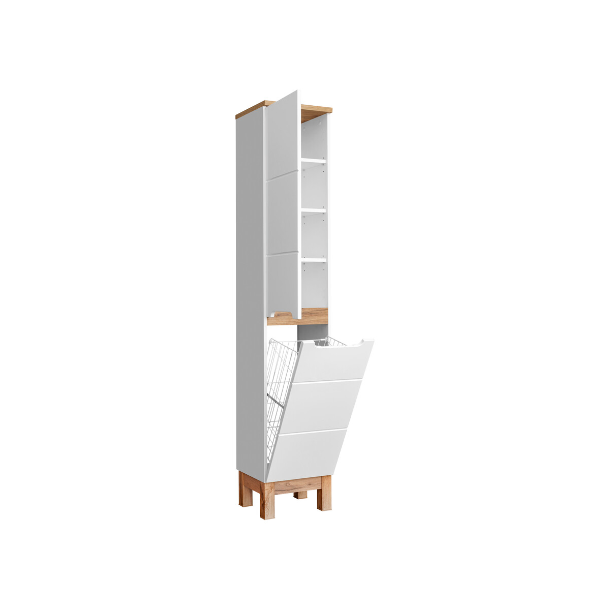 Kõrge vannitoakapp Comad BALI WHITE 35 cm, 2 ust, valge
