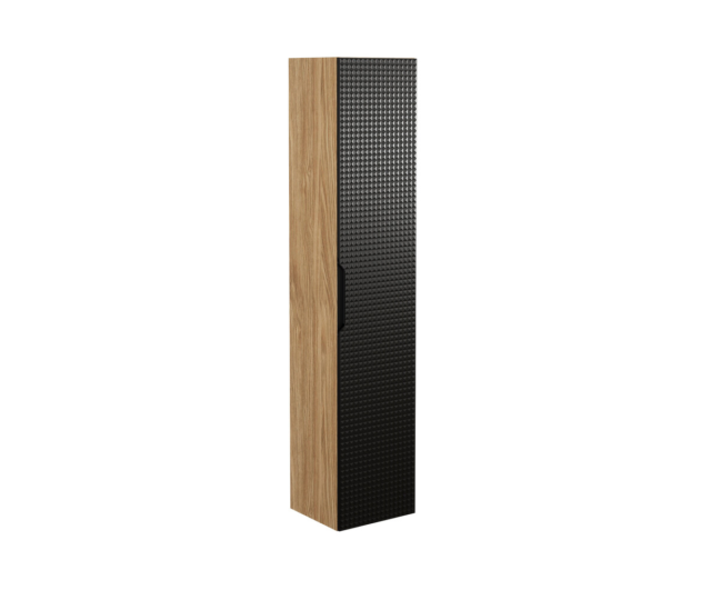 Kõrge vannitoakapp Comad Luxor Black 35 cm, 1 uks, matt must ja õlitatud tamm
