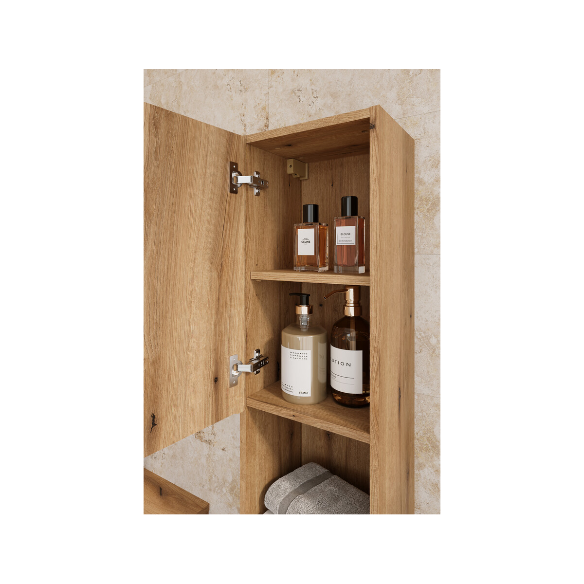 Kõrge vannitoakapp Comad Nova Coast Evoke 30 cm, 2 ust, Coast Evoke tamm
