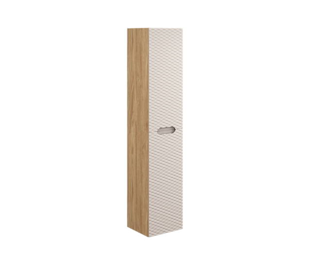 Kõrge vannitoakapp Comad Ocean Beige 35 cm, 2 ust, õlitatud tamm ja beež