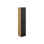 Kõrge vannitoakapp Comad Ocean Black 35 cm, 2 ust, matt must ja õlitatud tamm