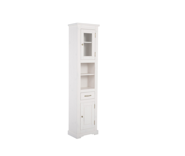 Kõrge vannitoakapp Comad Romantic 45 cm, 2 ust, valge