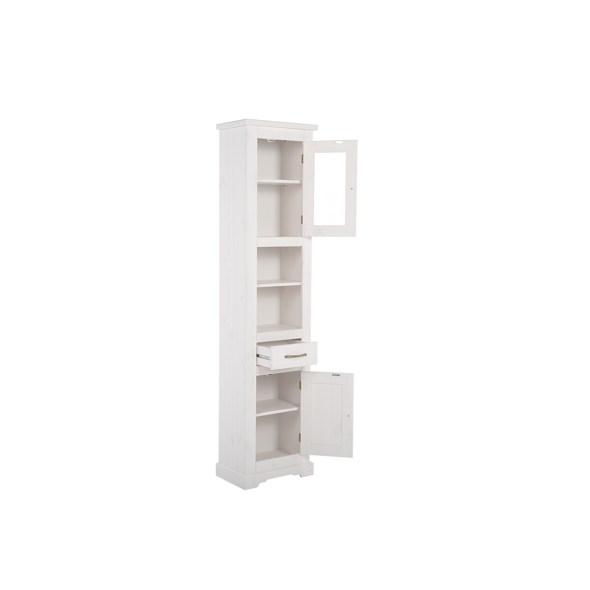 Kõrge vannitoakapp Comad Romantic 45 cm, 2 ust, valge