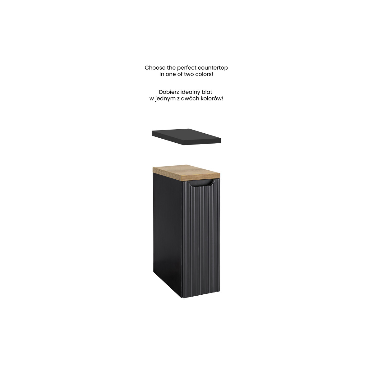 Külgkapp Comad Nova Black 20 cm, matt must