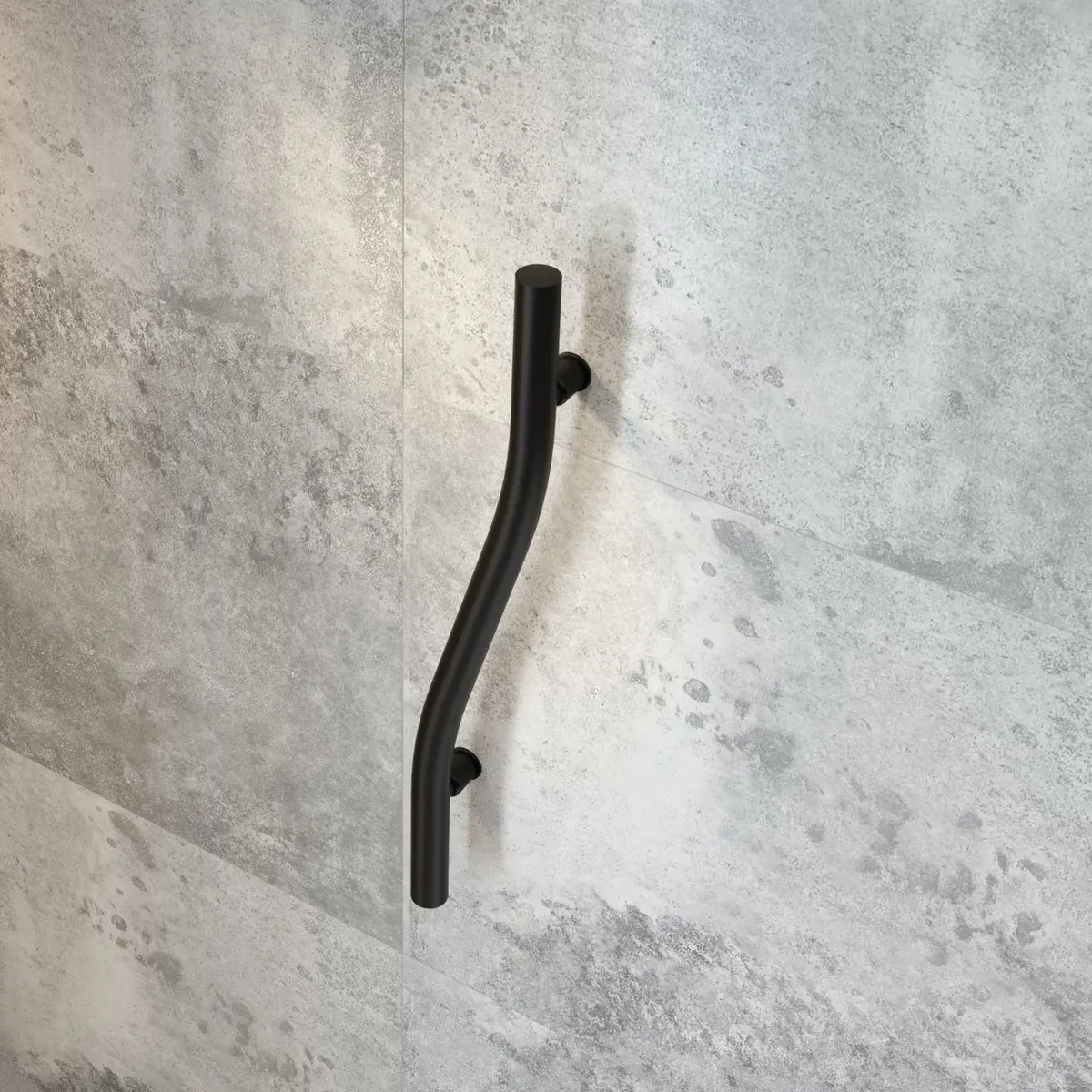 Mitmes suunas paigaldatav sirge tugikäepide Deante Vital 62 cm, matt must – vannitoa interjööris